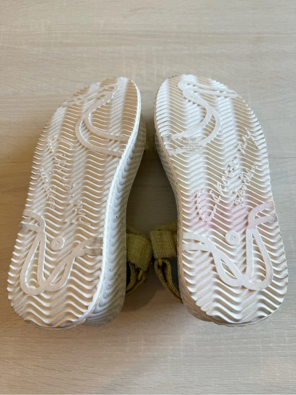 Circus NY by Sam Edelman Platform Sport Sandals Lime Green Wedge Hook & Loop 8.5